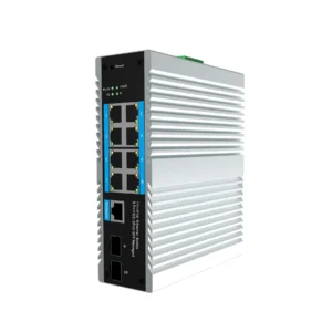 TEK-INP8G2S-M, L2 Managed 8 port 1000Mbps PoE with 2 SFP Industrial PoE Switch, DIN-Rail mounting,-40℃-85℃ Operating-Temp