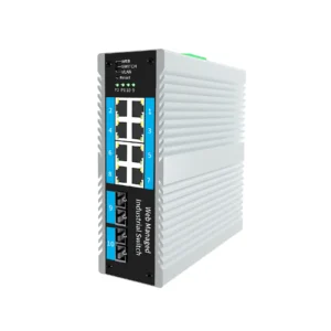 TEK-INP8G2MM-WEB, L2 Web Managed 8 port 1000Mbps PoE with 2 SC Multi-Mode Fiber Industrial PoE Switch, DIN-Rail mounting,-40℃-85℃ Operating-Temp