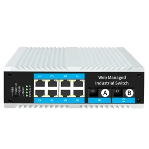 TEK-INP8G2SM-TR-WEB, L2 Web Managed 8 port 1000Mbps PoE with 2 SC Single Mode Single Fiber Industrial PoE Switch, DIN-Rail mounting,-40℃-85℃ Operating-Temp