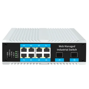 TEK-INP8G2S-WEB, L2 Web Managed 8 port 1000Mbps PoE with 2 SFP Industrial PoE Switch, DIN-Rail mounting, -40℃-85℃ Operating-Temp